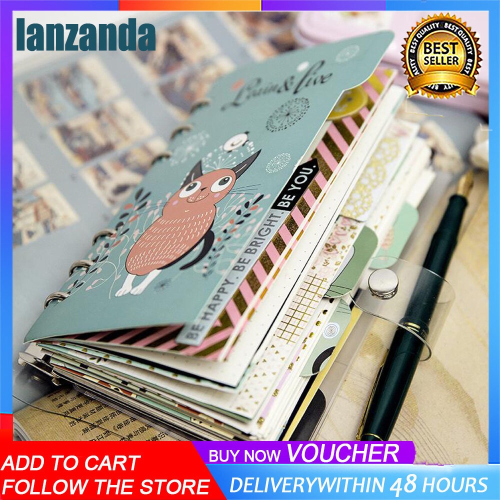 1pcs A5 A6 notebook 5 Pockets Plastic Expanding File Folder Pockets Accordion Document Organizer Accounting Ledger/Account Notebook  for School Office Travel