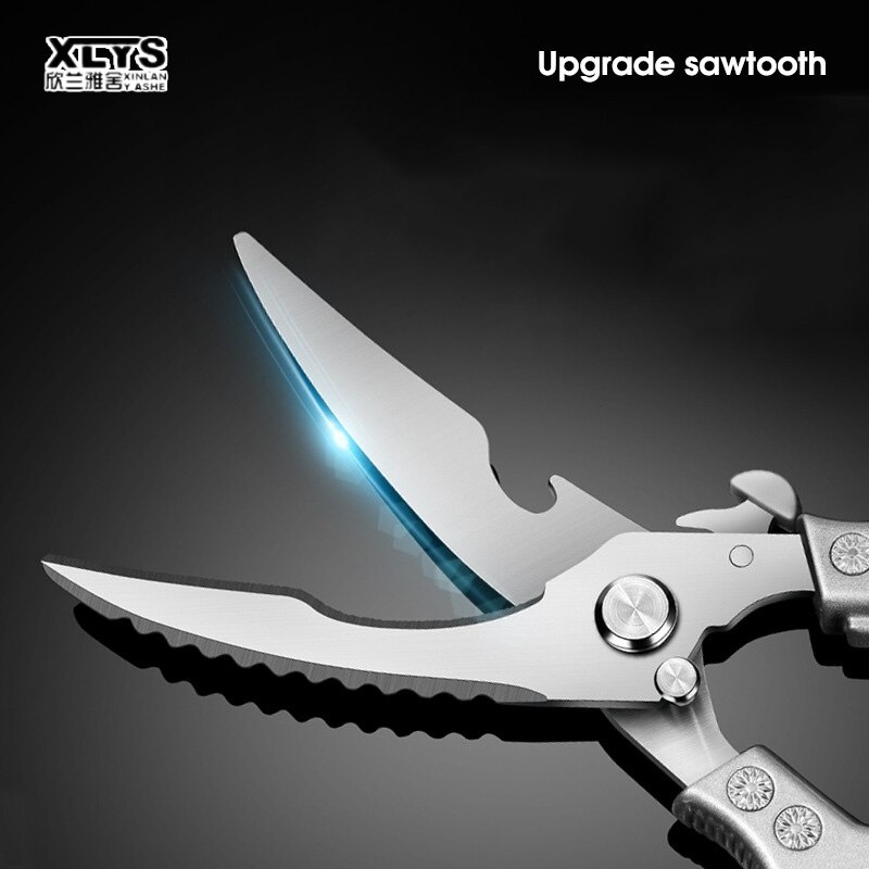 Kitchen strong chicken bone household all-steel multi-function fish-cutting bone three or four steel