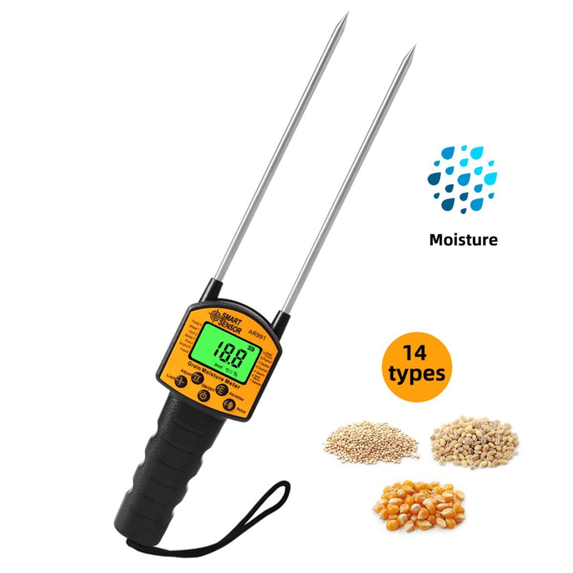 OH Digital Moisture Meter Cereal Moisture Meter AR991 Smart Sensor For Use In Corn Wheat Rice Grains Wheat Flour Monkfish Seed