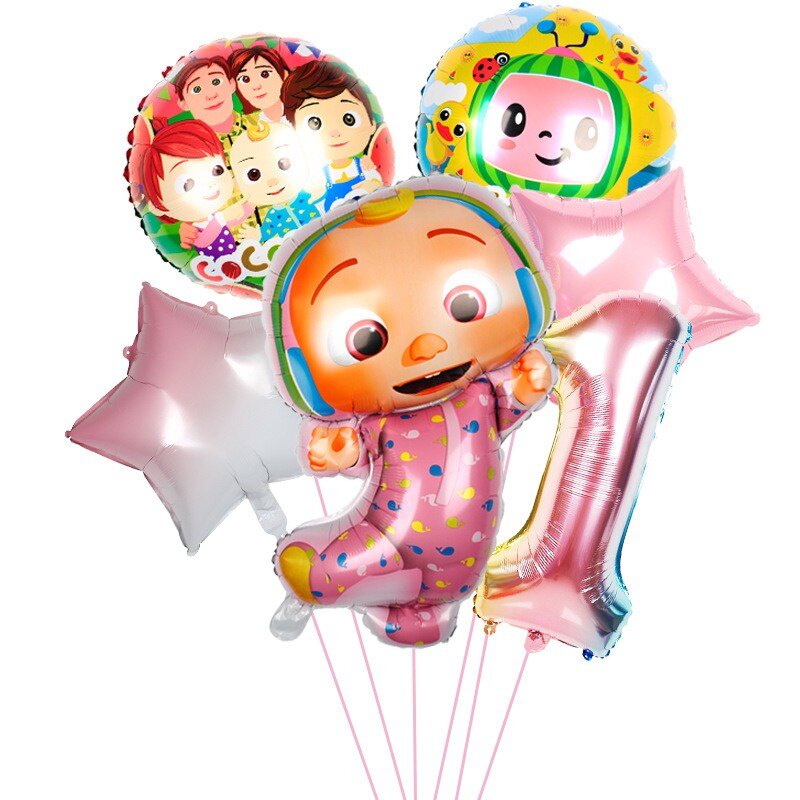 Cocomelon JJ Moonbug Birthday Party Foil Balloon Decoration Set Big ...