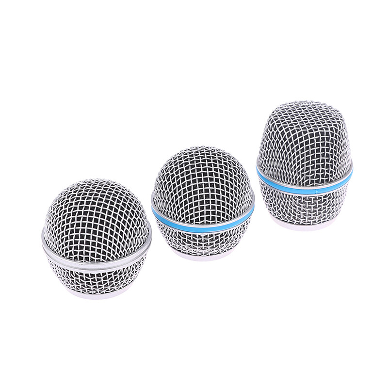 Lofty White Microphone Replacement Head Steel SM58 Mesh Handheld Microphone Grill Mesh Head