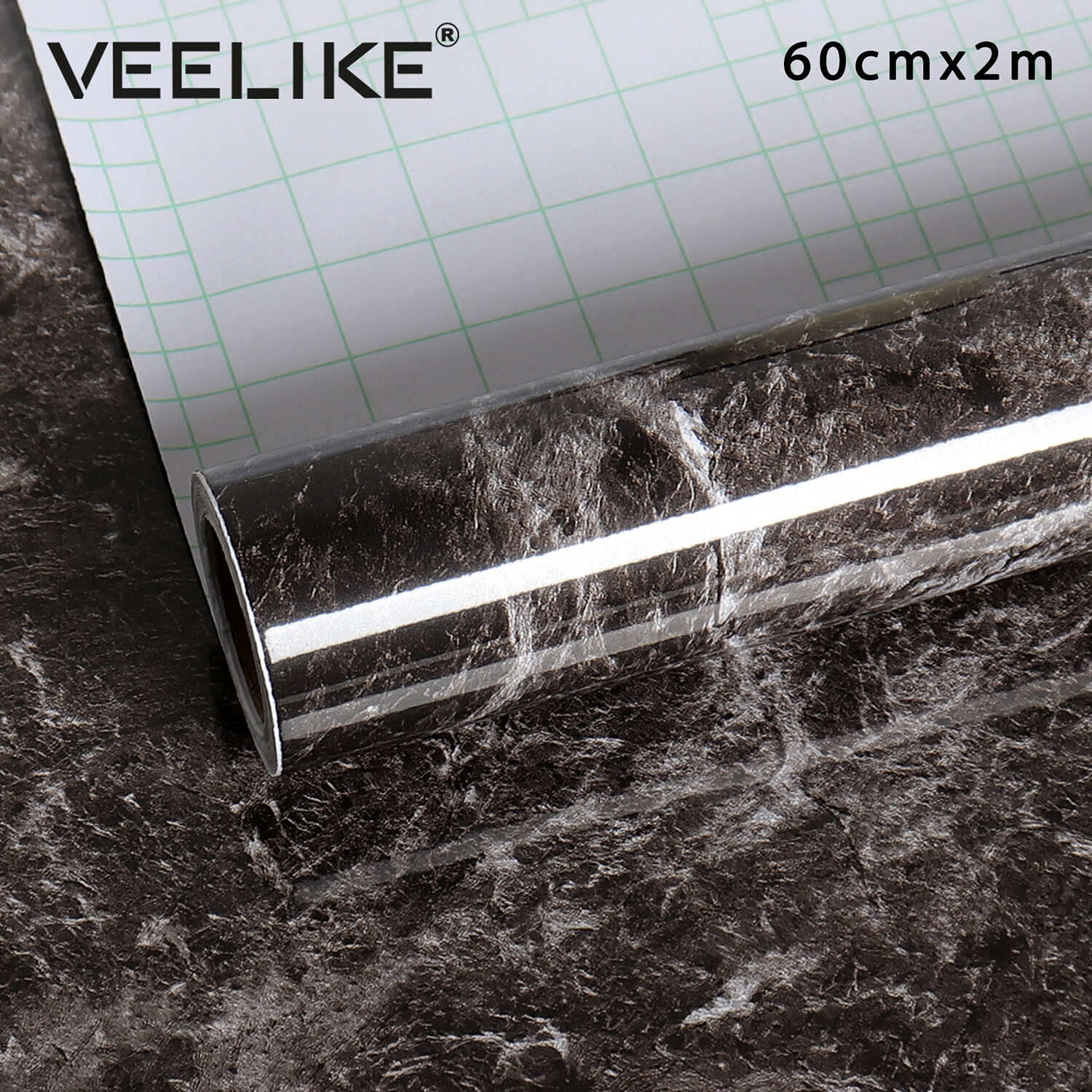 Giấy Dán Tường Veelike 60cmX200cm, Tấm Dán Tường Chống Nước Tự Dính Làm Từ Nhựa Vinyl PVC Vân Đá Hoa Cho Nhà Tắm Nhà Bếp Tủ Chén Mặt Bàn