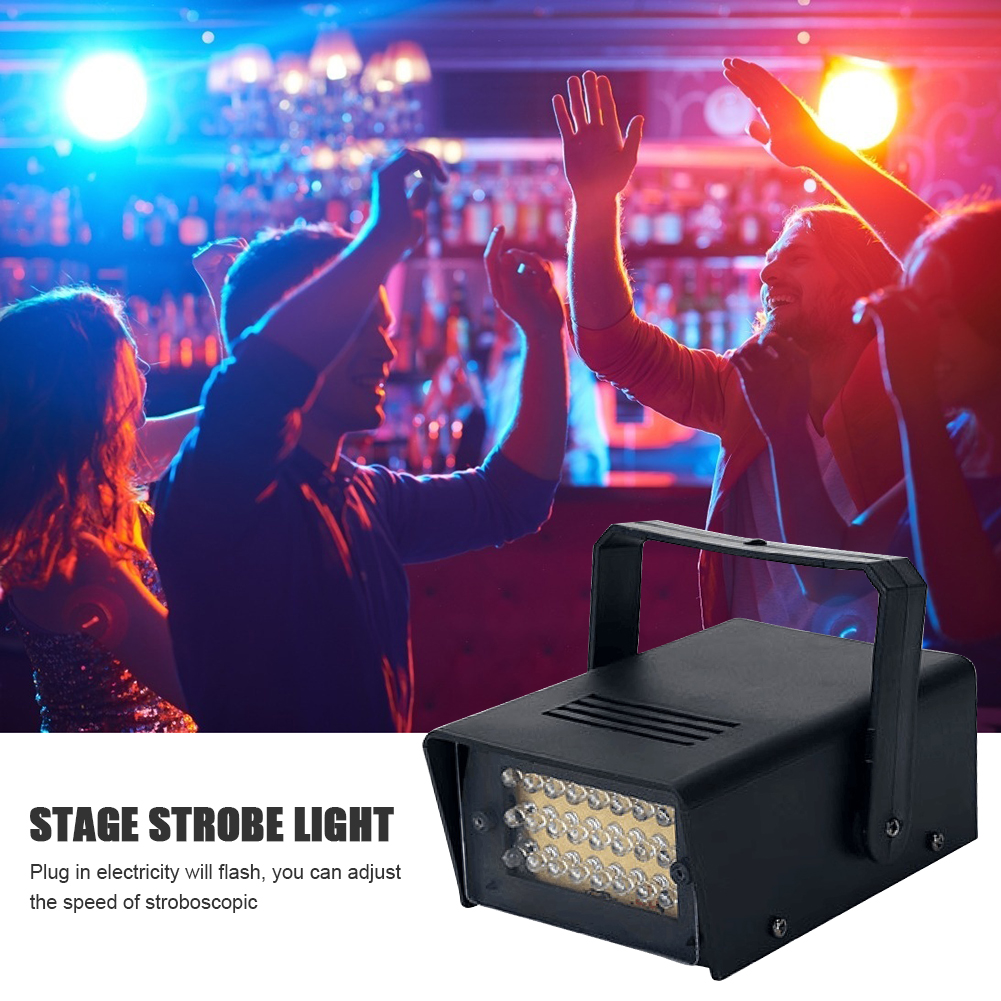 LED White Adjustable Remote Control Flash Party Disco Stage Strobe Lights