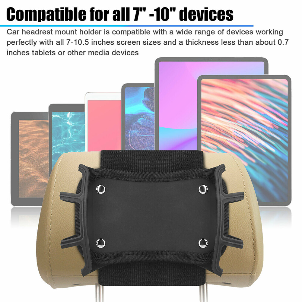 Adjustable Car Headrest Mount Holder Stretchable Silicone Cover Bracket Car Seat Back Universal Compatible For Ipad Tablets Phone