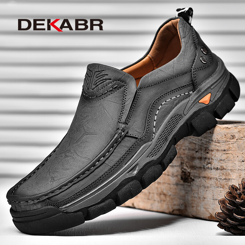 DEKABR Brand Men's Casual Shoes Leather Men Business Leather Shoes Outdoor Breathable Work Luxury Shoes Men