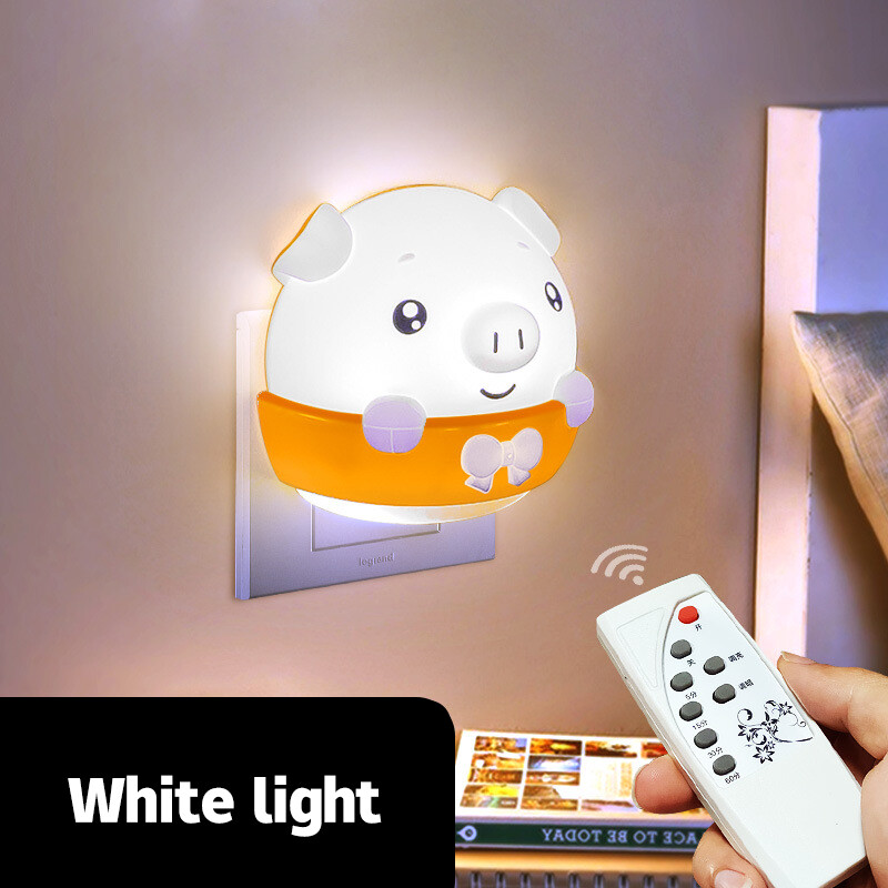 Led Remote Control Night Light Bedroom Bedside Light Eye Protection Night Light Can Be Timed Dimmable Cute Piggy