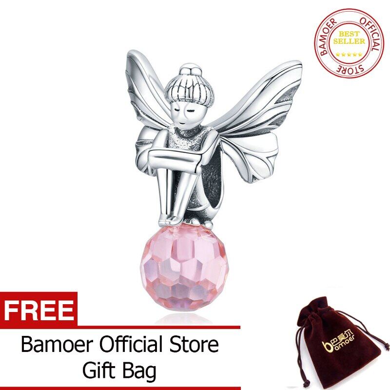 BAMOER Authentic 925 Sterling Silver Flower Elf Fairy Charm fit Original Brand Bracelet Silver Jewelry Accessories SCC1483