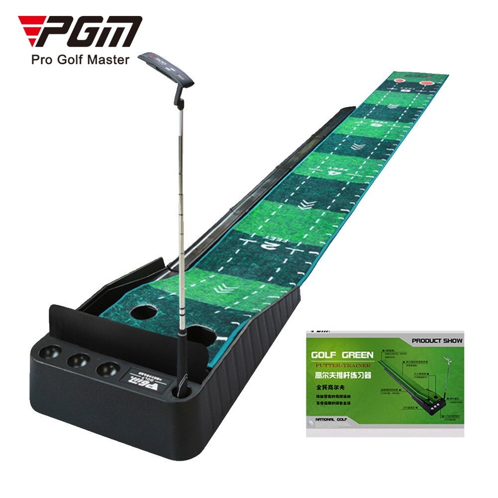 PGM TL021 Wholesale Professional Black Plastic Frame Indoor Outdoor Golf Putting Mat With Ball Return-Carpet