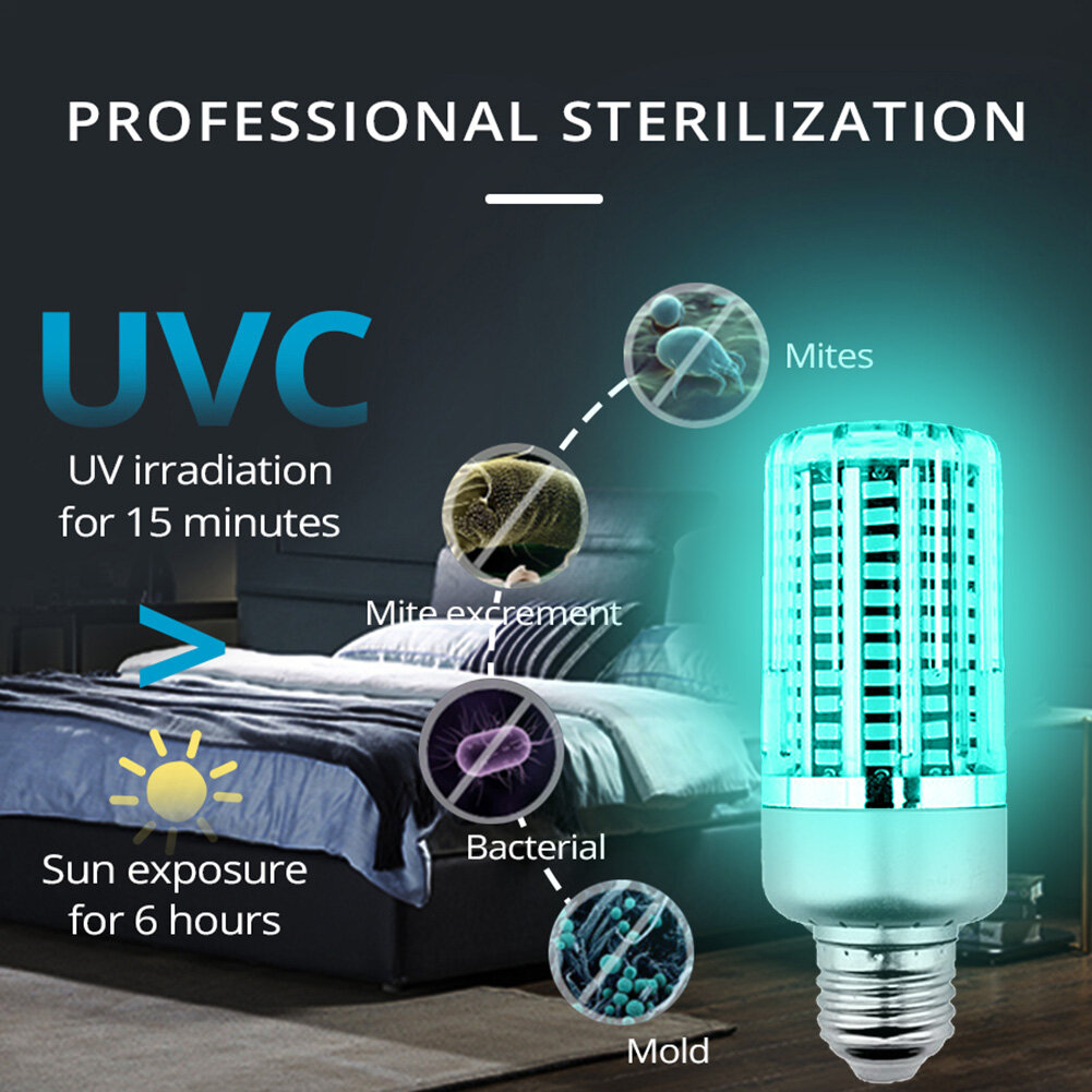 E27 40W 130 LED UV Germicidal Lamp Kill Dust Sterilize Disinfection Light