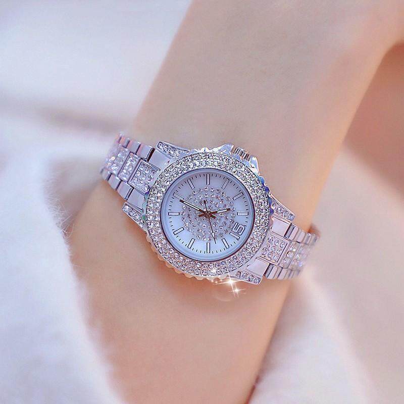 【Buy 1 Mendapatkan 1 Gelang Mewah + 1 Box】bs Baru Wanita Fashion Mewah Tinggi Akhir Rantai Jam Tangan Penuh Berlian Wanita Jam Tangan Kuarsa Wanita Gelang Tahan Air jam Tangan