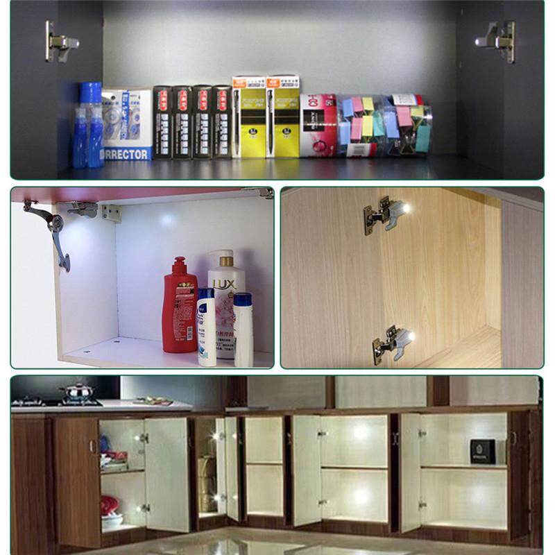【Lightingeverthing】 1/8 Cái/bộ Tủ Bản Lề LED Cảm Biến Ánh Sáng, Cho Tủ Quần Áo Tủ Cửa Nhà Bếp Tủ Quần Áo