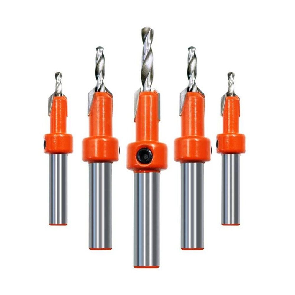 Woodworking Countersink Drill Bit Set with Step Design and Adjustable Stopper