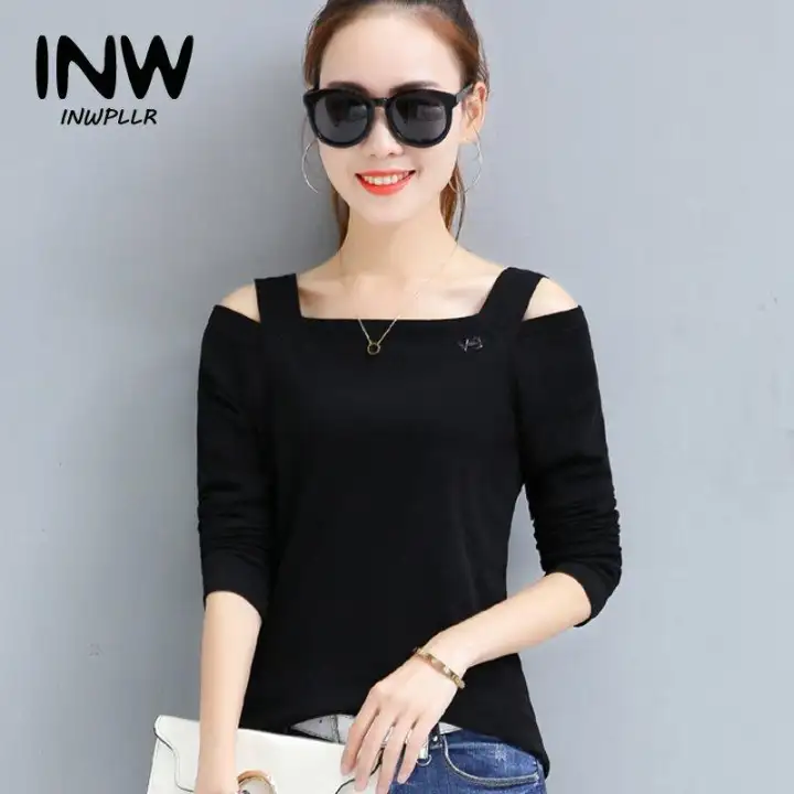 plus size open shoulder shirts