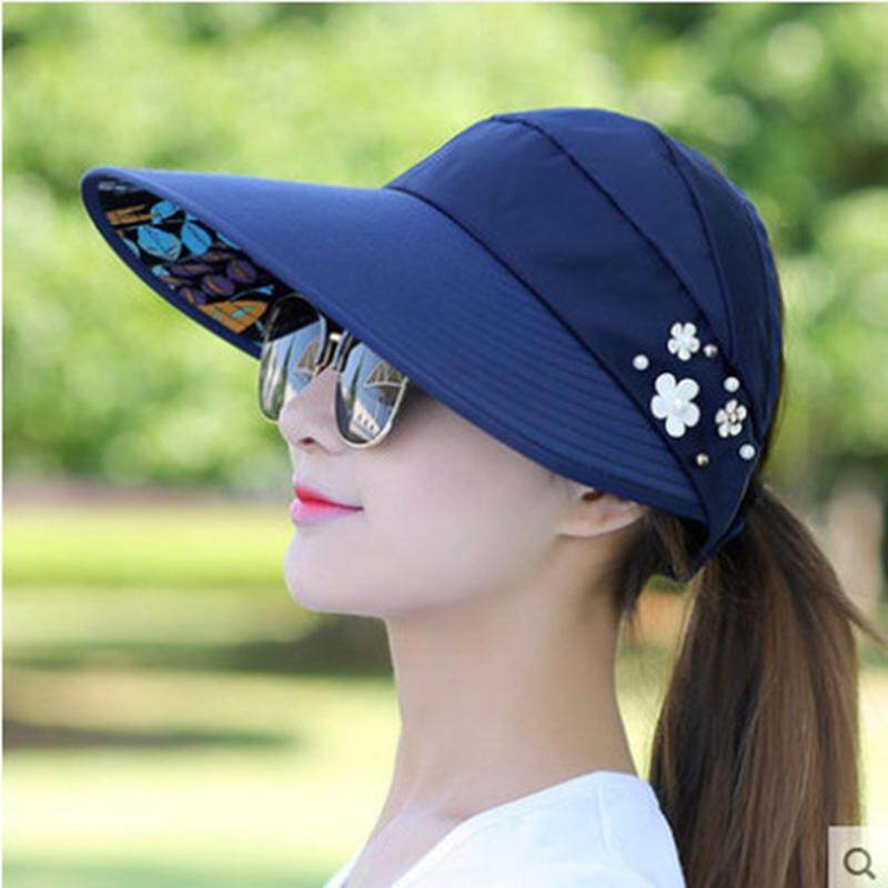 Women Casual Wide Brim Sun Hat Summer Beach UV Travel Sun Ladies Folding Floppy Cap