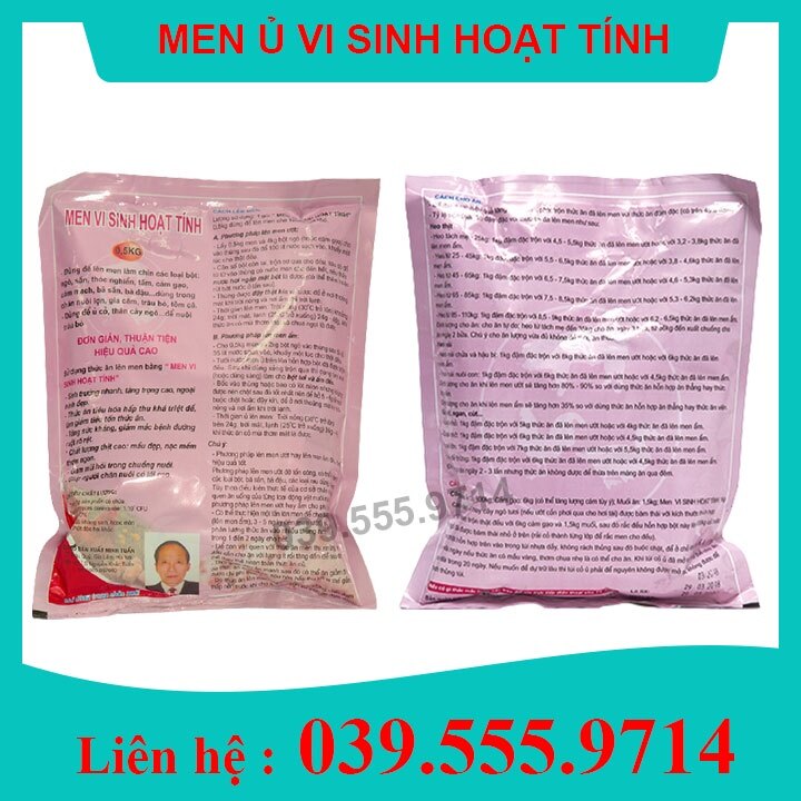 5 gói phân bón men ủ thức ăn cho động vật 500gram - men nấu chín thức ăn