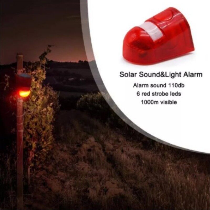 Elesky Solar Alarm Light Human Body Sensing Remote Control Security Siren IP65 PIR Motion Sensor Detector Wall Light For Home Yard Outdoor