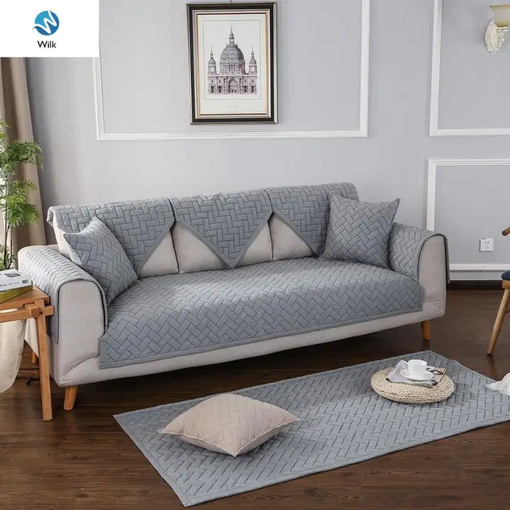Wilk Modern Style Blue Grey Quilted Sofa Slipcovers Cotton Sectional Cover Fundas De Couch Covers Lazada - Blue Grey Sofa Cover Wilk Modern Style Blue Grey Quilted Sofa Slipcovers Cotton Sectional Cover Fundas De Couch Covers Lazada - Blue Grey Sofa Cover