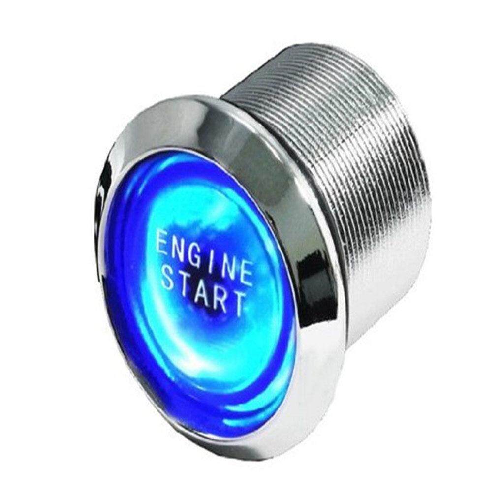 Universal Car Engine Start Push Button Switch Ignition Starter Kit Blue LED