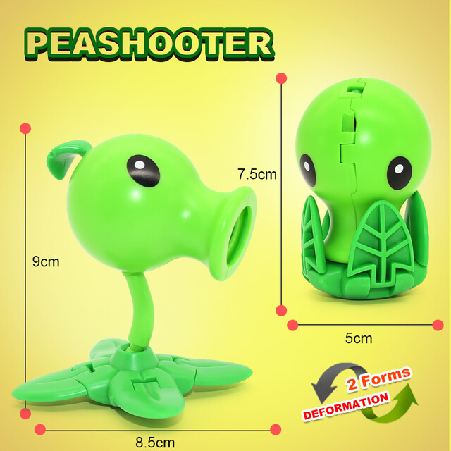 Egg Shape Transformation Assembly Deformation Toys For Boys Doll PVZ Plant Vs. Zombie Fighter PVC Action Figure Model Kid Gift