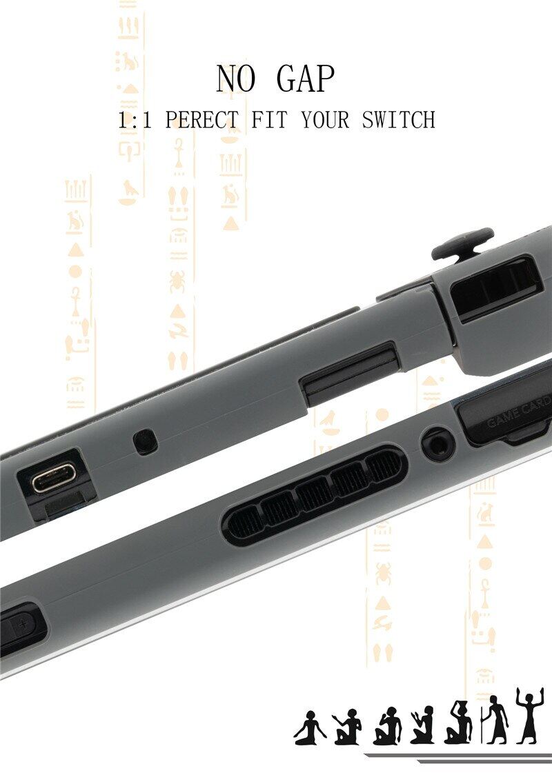 Nintendo Switch Vỏ Cứng Màu Đen Pharaoh Ai Cập Bí Ẩn Vỏ Lưng Cho NS Switch Phụ Kiện Trò Chơi