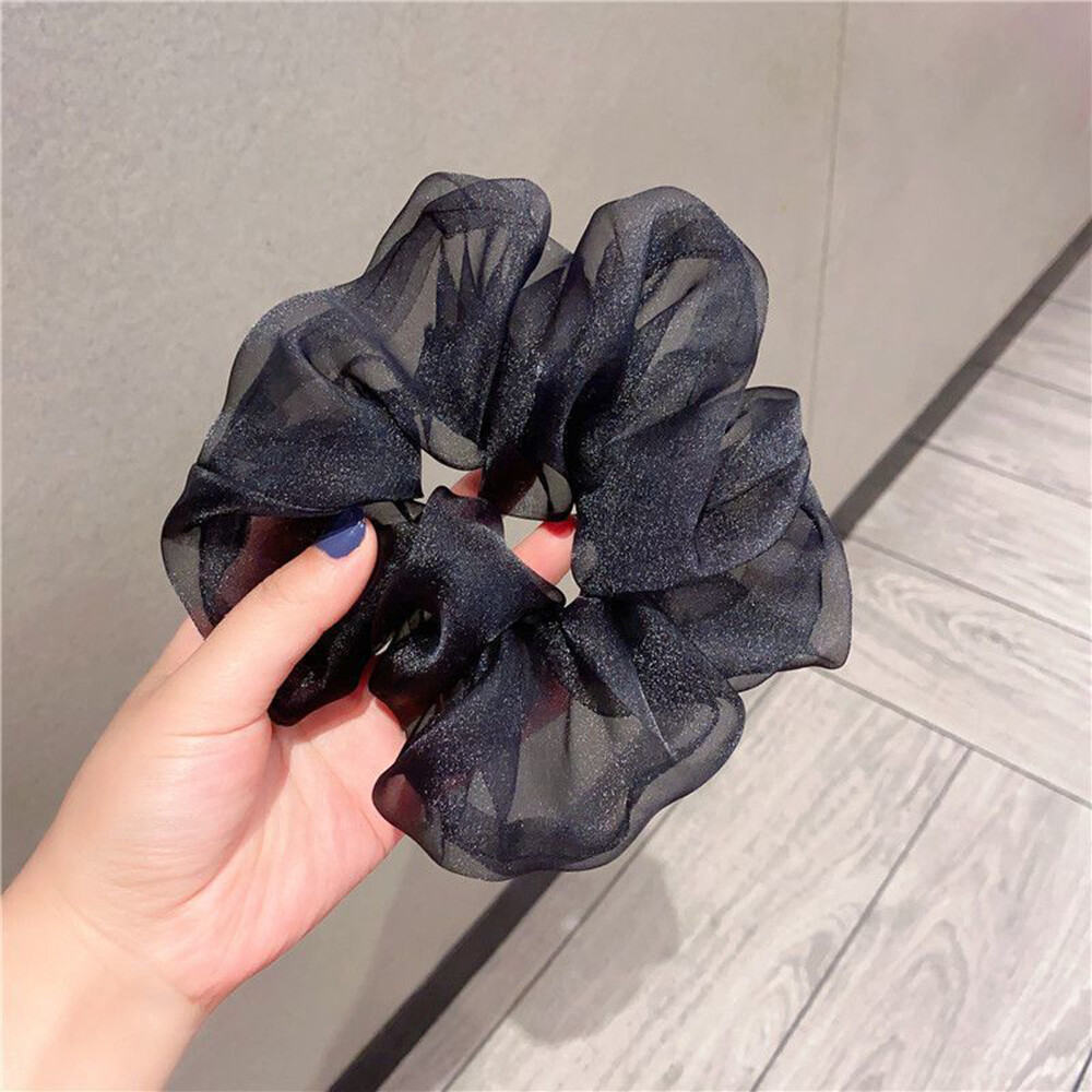 Sanhe Korean Style Large Intestine Hair Ring Female Super Fairy Pearl Organza Hair Rope Tie Hair