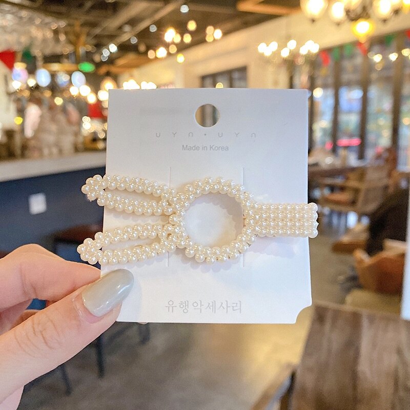 Ins style Korean girl niche pearl hairpin headdress