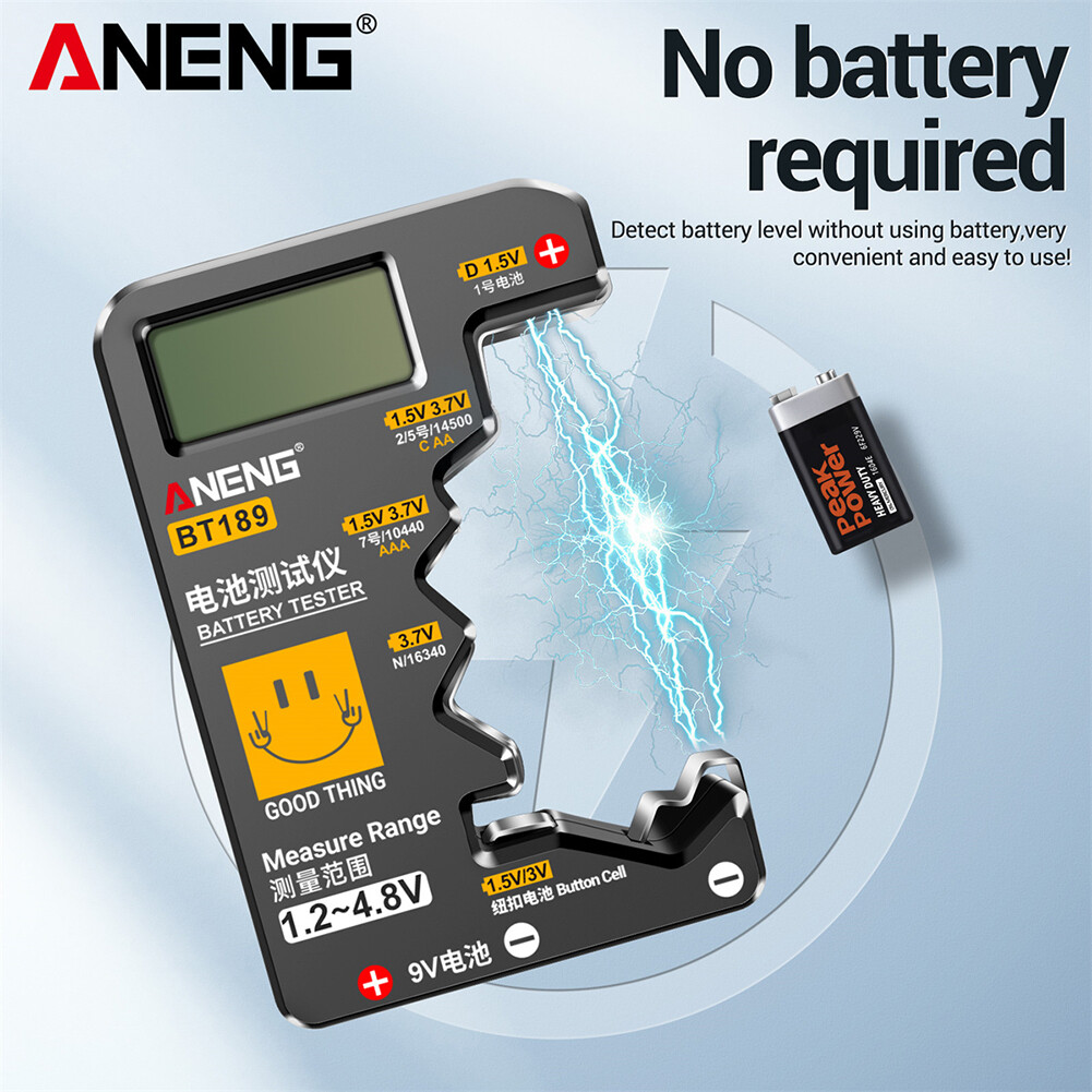 【ANENG】Battery Checker Universal Battery Life Tester LCD Display Batteries Power Testing Portable Battery Tester Volt Checker