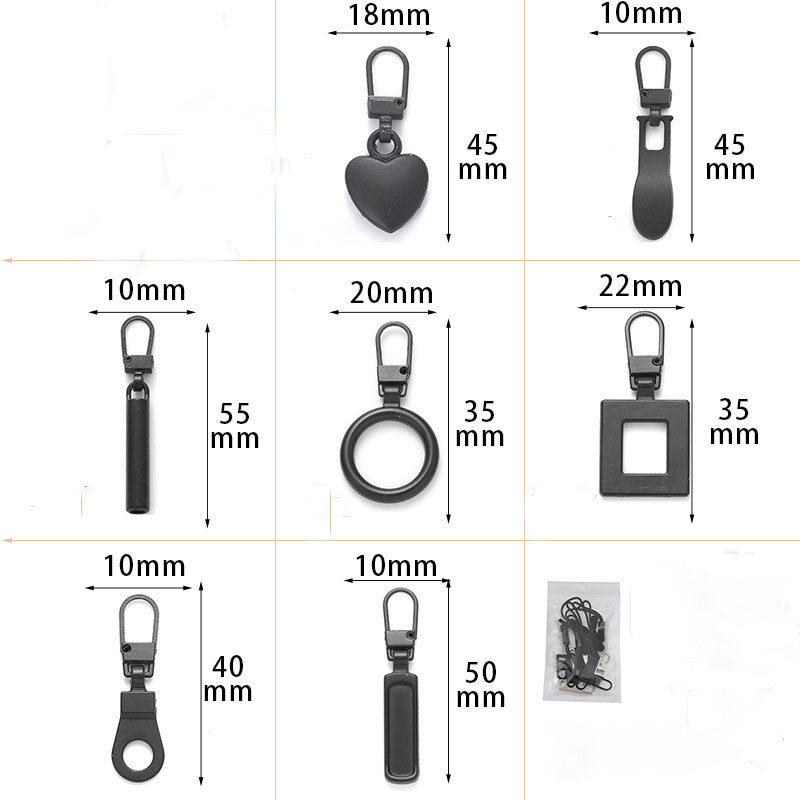 Easy To Use Electroplating Process Not Easy To Loosen Removable Zipper Head Pulling Accessories Metal Zipper Head