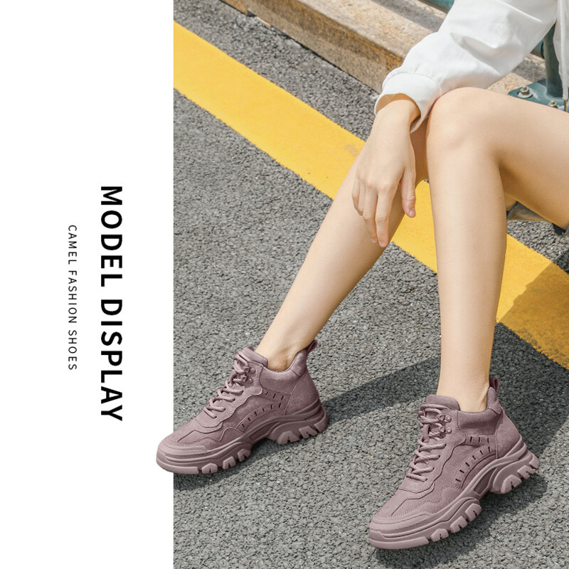Camel women's outer boots high -top anti-slip working boots