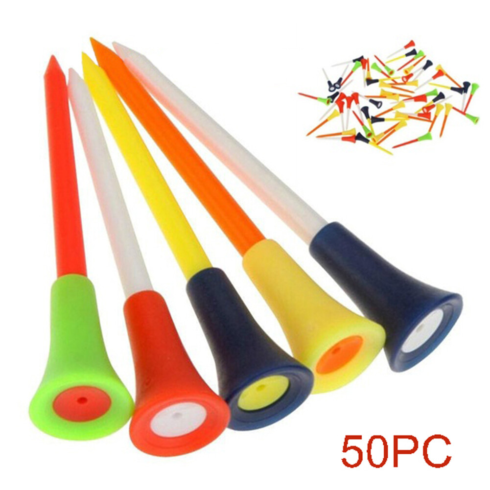 Rock City 83mm Durable Golf Tees Cushion Top Ball Holder Training Accessories 50Pcs/Set