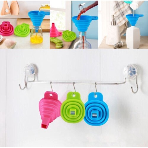 YESPERY Dụng Cụ Gel Silicon Gập Lại Được Xếp Lại Được Phễu Ống Phễu Tiện Ích Nhà Bếp