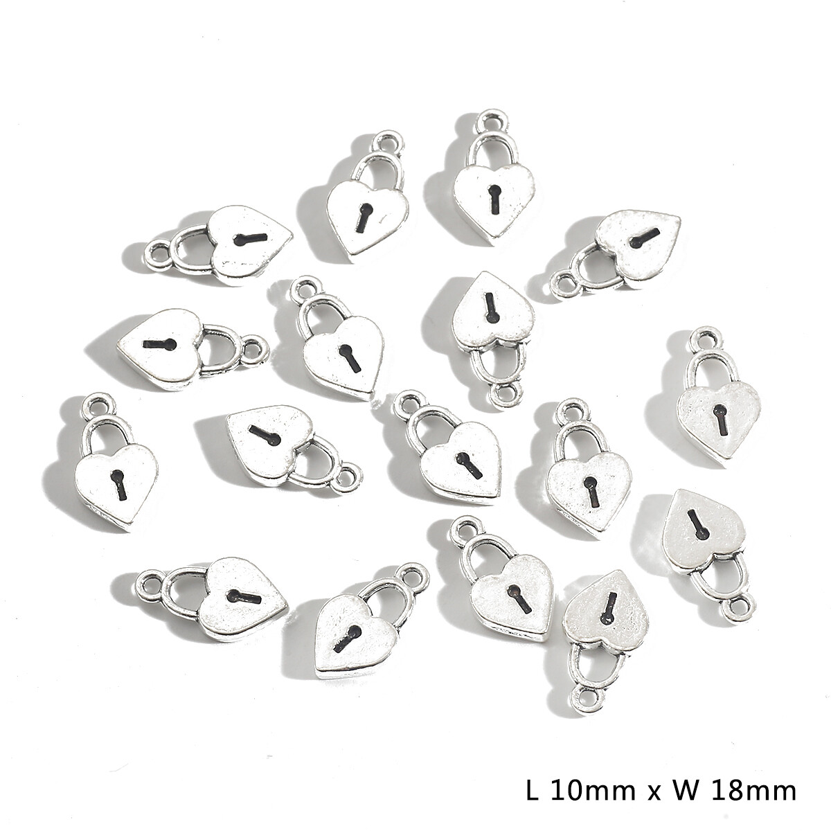 20/30Pcs Small Lock and Key Ancient Silver Plated Zinc Alloy  Jewelry Accessories DIY Pendant Charms Making