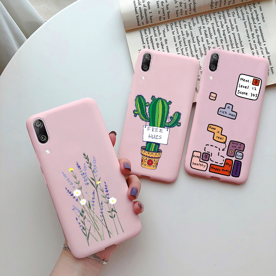 Dành Cho Huawei Y7 Pro 2019 Ốp Điện Thoại, Ốp Lưng Mềm Chống Sốc Thiết Kế Họa Tiết Quả Bơ Hoa Hướng Dương Siêu Mỏng Dễ Thương