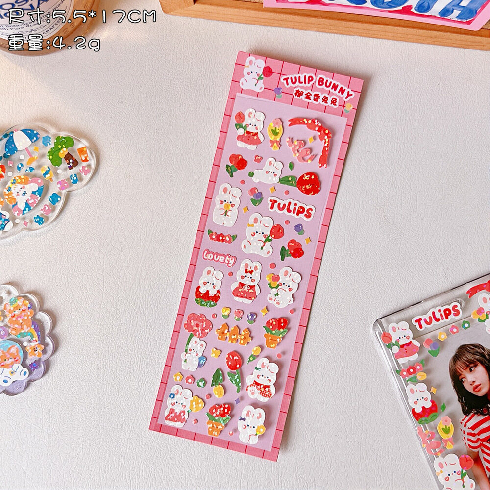 Sticker Trang Trí Hình Gấu Thỏ Dễ Thương Siêu Lạ
