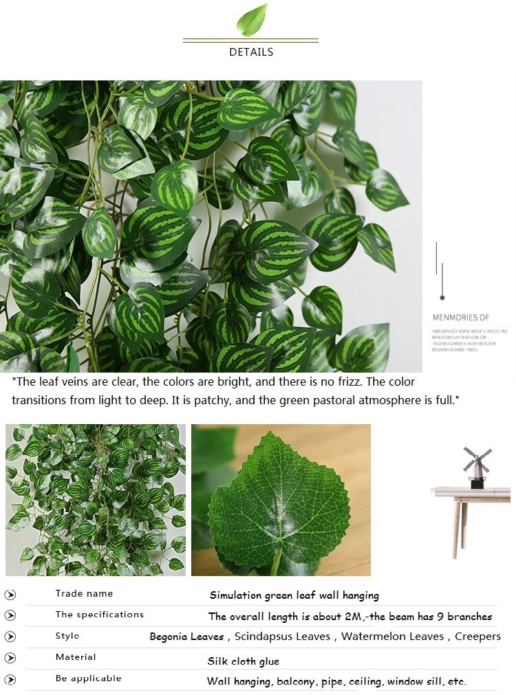 【Lightingeverthing】 Cây Nhân Tạo Tường Mô Phỏng Bằng Nhựa 2M Dây Leo Leo Cây Thường Xuân Lá Xanh, Để Trang Trí Nhà Cửa Trang Trí Quán Bar Tiệc Cưới