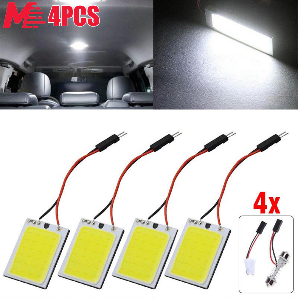 Milerush 4pcs 24smd led chip t10 festoon dc12v 4w car interior panel lights dome lamp white light 4 pack