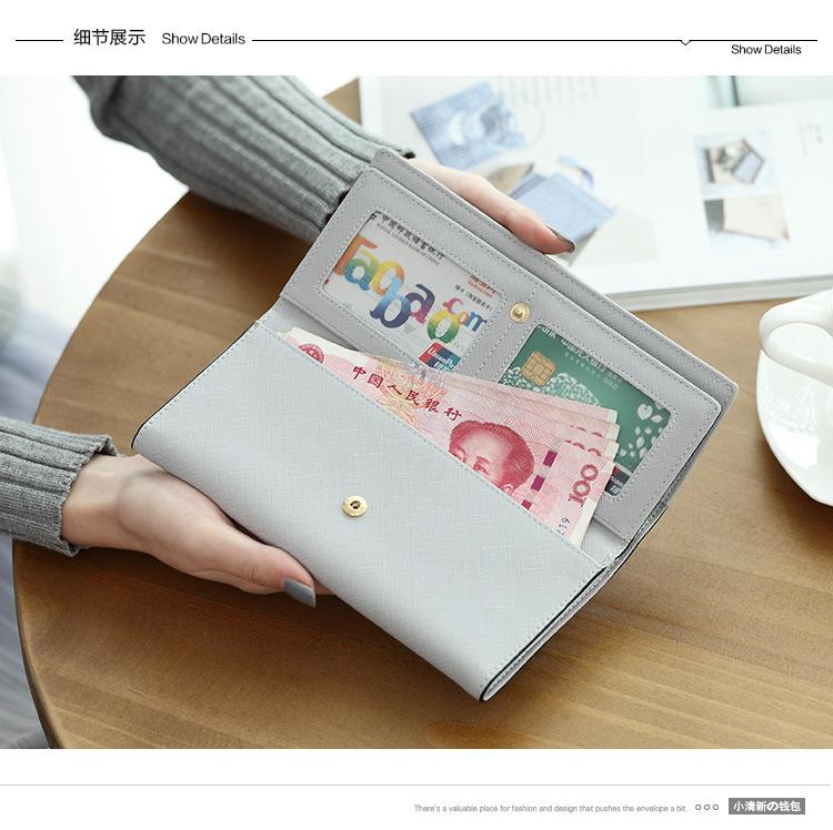 Women Long Wallet Cross Pattern Tri-fold Large-capacity Multi-Card Slots Multi-function Fashion Wallet Clutch
