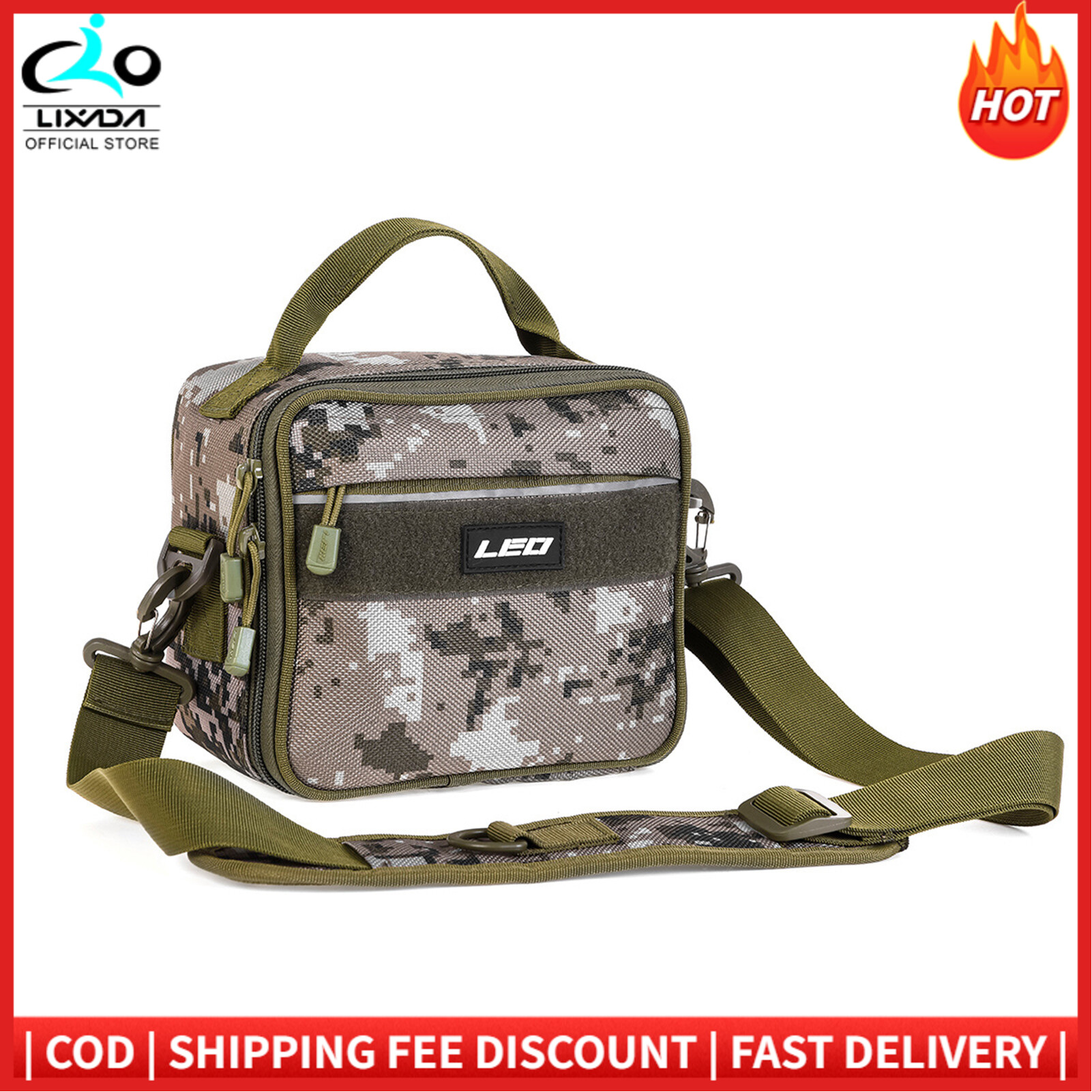 Fishing Tackle Bag Water-resistant Outdoor Fishing Storage Bag Shoulder Bag Handbag