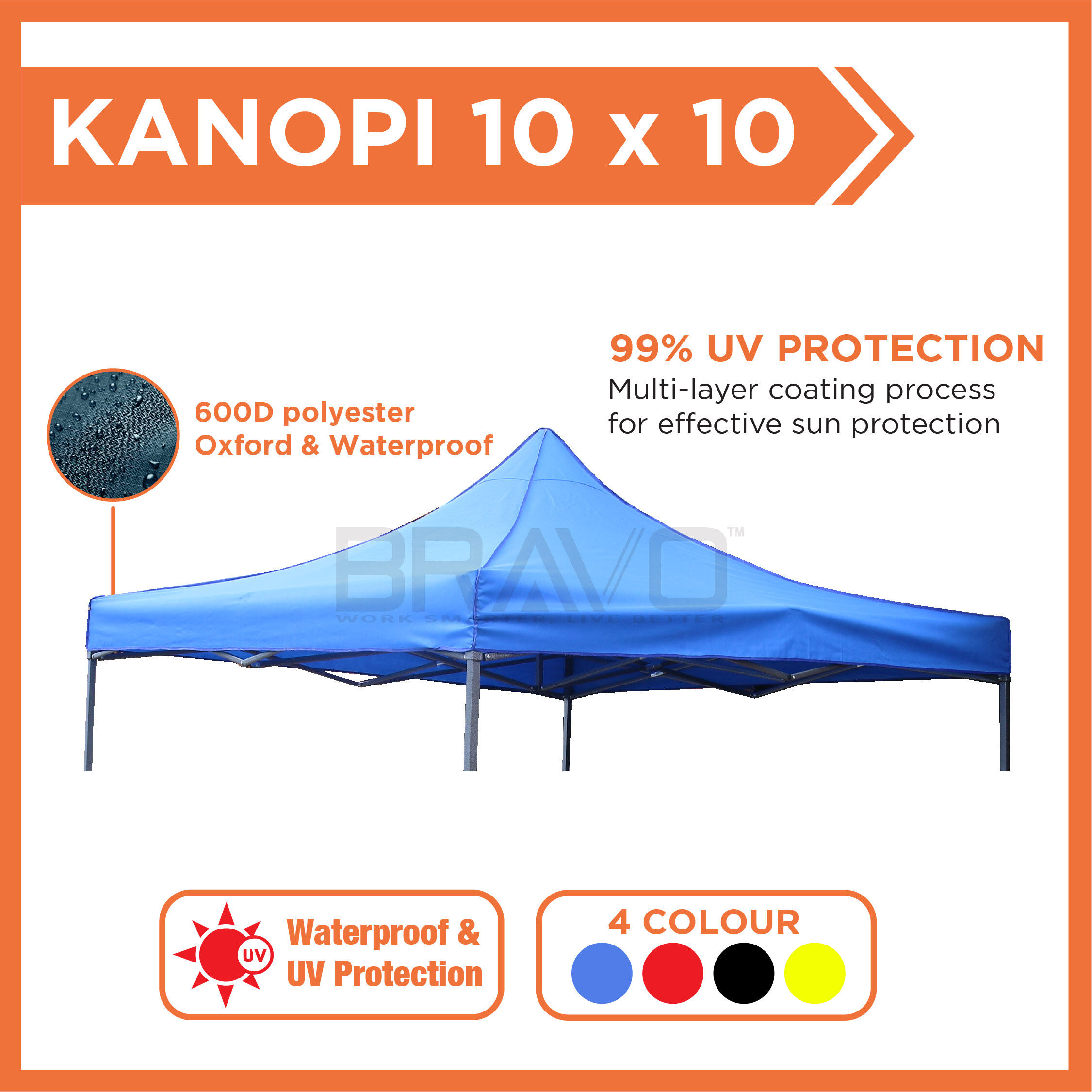 Bravo Canopy Kanopi 10x10 Canopy Canvas Khemah Niaga 10x10 Khemah Pasar
