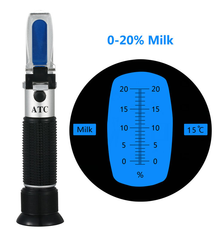 RCYAGO Handheld Milk Brix Refractormeter 0-20% Salinometer Sugar Meter with ATC For Home Use