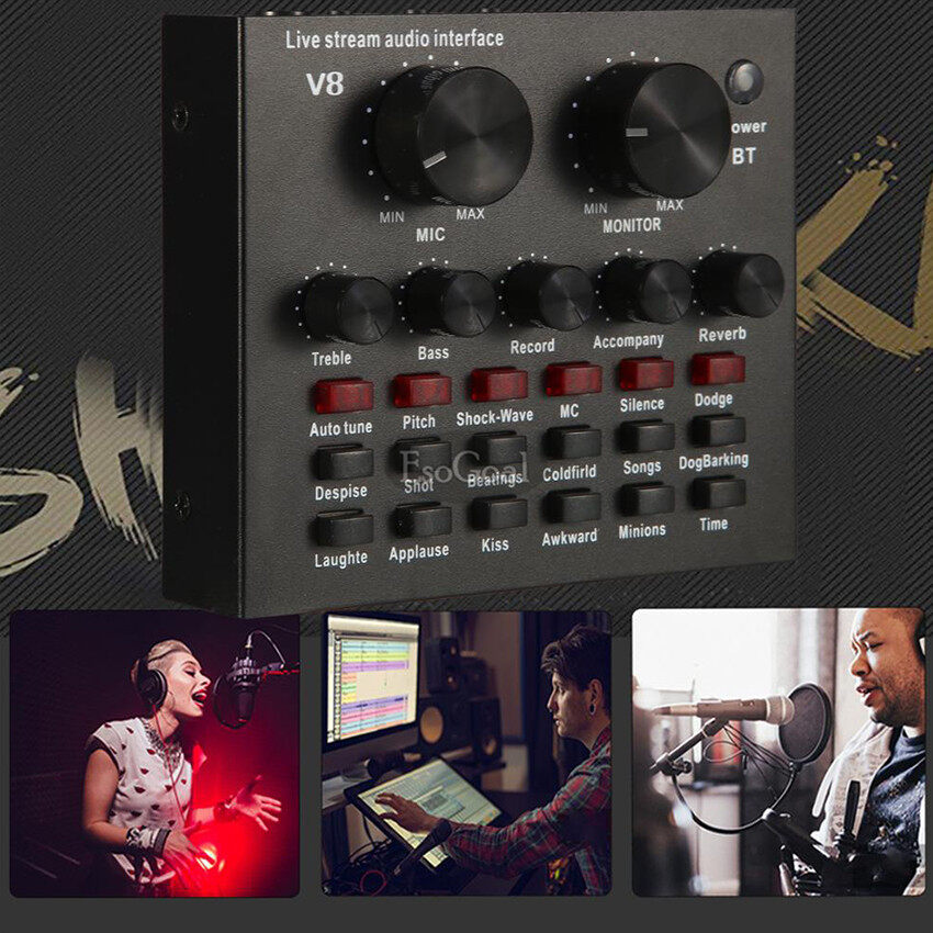 EsoGoal เครื่องผสมสัญญาณเสียง มิกเซอร์ มิกเซอร์ ขนาด Audio Mixer Audio