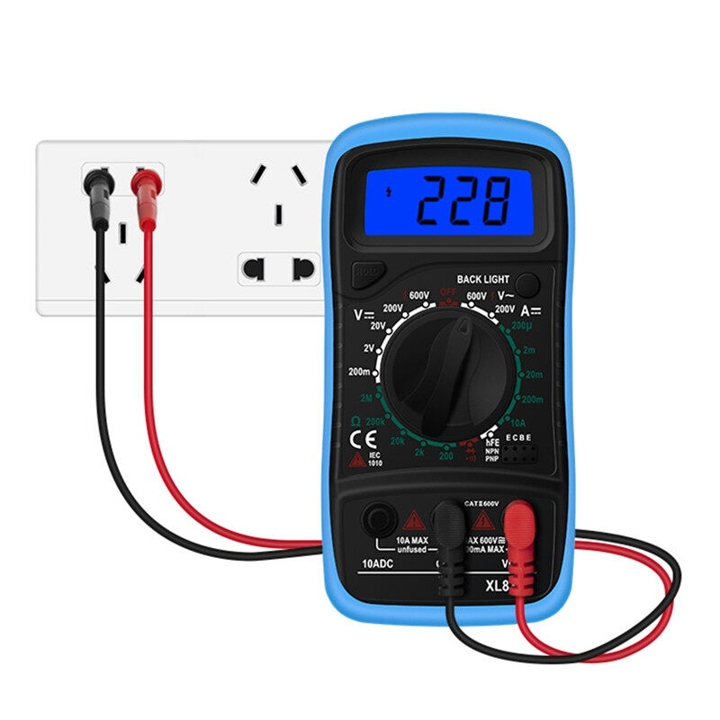 KIPRUN Đồng Hồ Vạn Năng Kỹ Thuật Số LCD Ampe Kế AC DC Máy Kiểm Tra Vôn Kế Thiết Bị Đo Hiển Thị LCD Với 2 Dây Dẫn Nhỏ Nhất, XL830L
