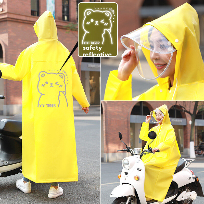FS Raincoat long body rainstorm proof single men's coat electric car battery car bicycle adult raincoat