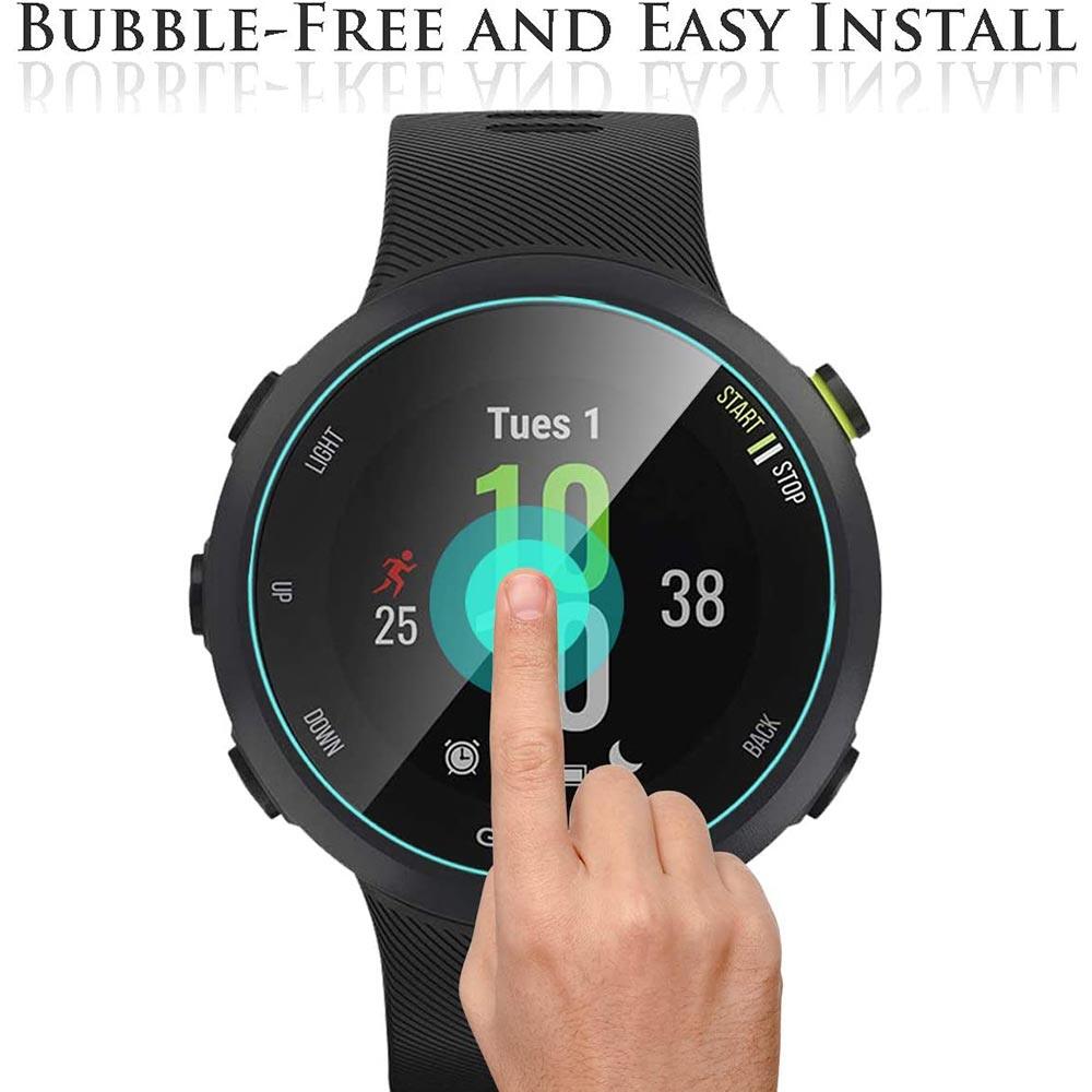 3 Pack Compatible for Garmin Forerunner 45/45S Screen Protector, Scratch Resistance No Bubble Anti-Fingerprint Hardness Tempered Glass for Garmin Forerunner 45 / 45s