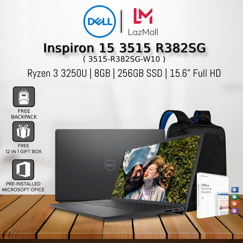 Dell Inspiron 15 3515 R382SG-W10 15.6 FHD Laptop Black ( Ryzen 3 3250U, 8GB, 256GB SSD, ATI, W10, HS ) Malaysia