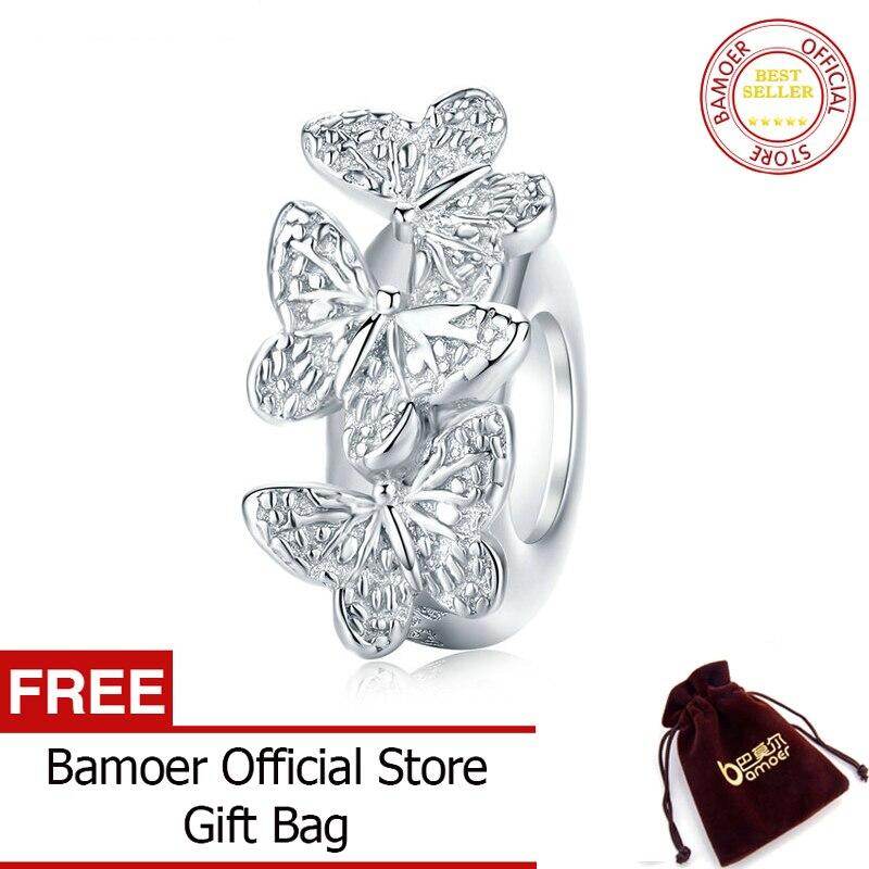 BAMOER Butterfly Stopper Charm fit for European Luxury Snake Bracelet 925 Sterling Silver Fashion Jewelry Accessoreis BSC120