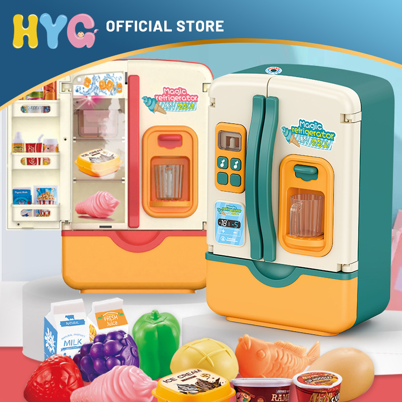 【Ready Stock】 30 Món Đồ Chơi Trẻ Em Giả Vờ, Tủ Lạnh Mô Phỏng Đôi Đồ Chơi Nhà Bếp Mini Giáo Dục, Vai Trò Chơi Đồ Chơi