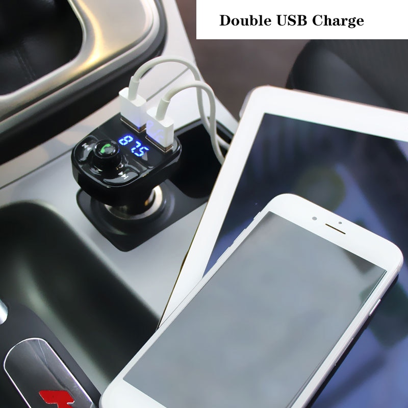 Car Bluetooth 5.0 FM Transmitter Wireless Handsfree Audio Receiver Auto MP3 Player 3.1A Dual USB Fast Charger Car Accessories