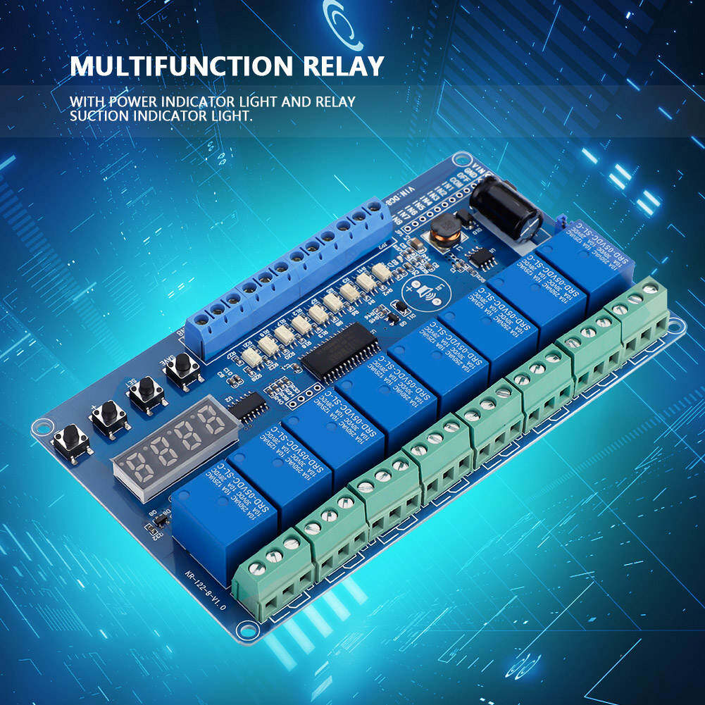 8-36V 8-channel Multifunction Time Delay Relay Relay Module Interface Board Module Optocoupler LED