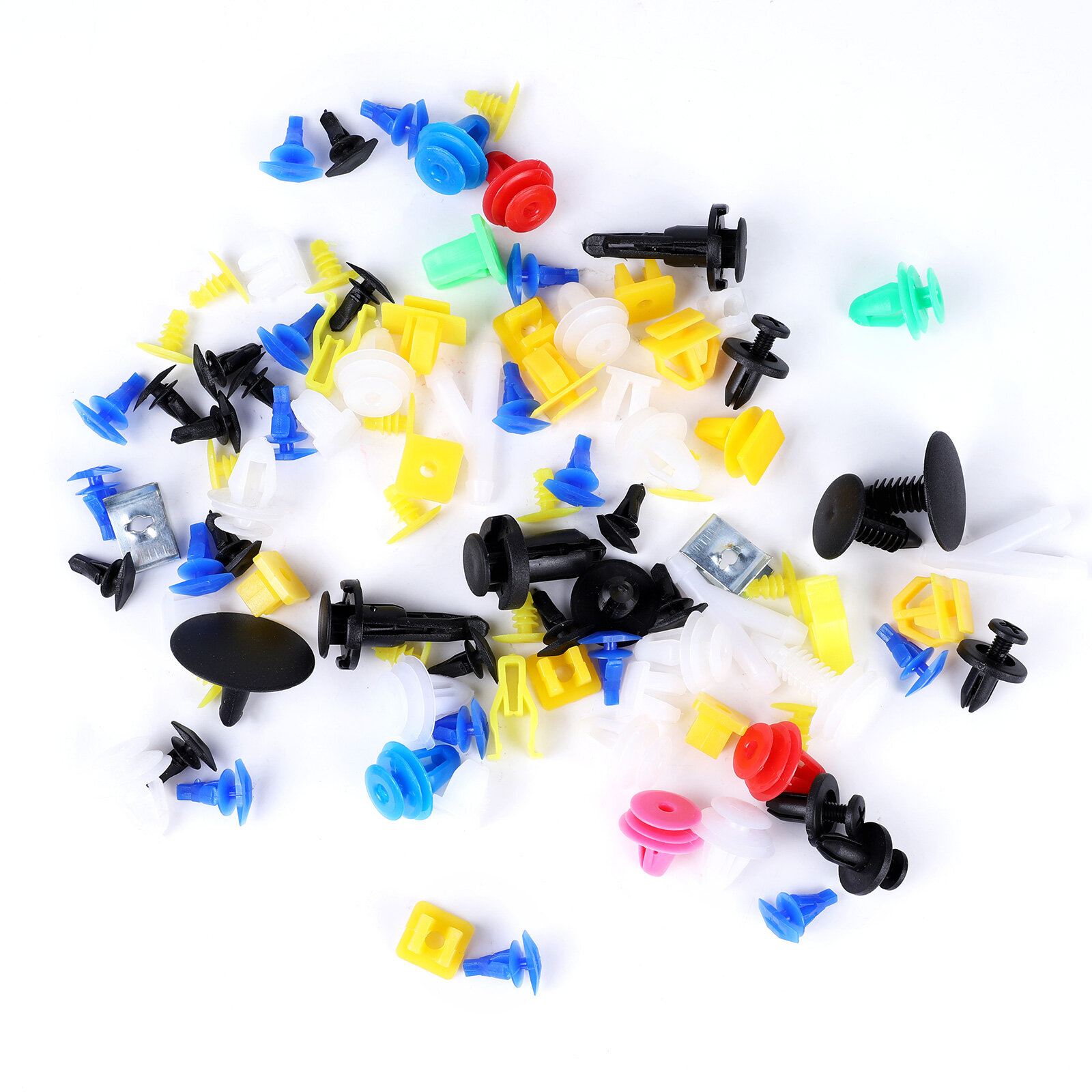 100 Cái/bộ Tấm Chắn Bùn Xe Hơi Chốt Đẩy Đinh Tán Cố Định Chốt Hãm Ô Tô Bằng Nhựa Các Loại Kit
